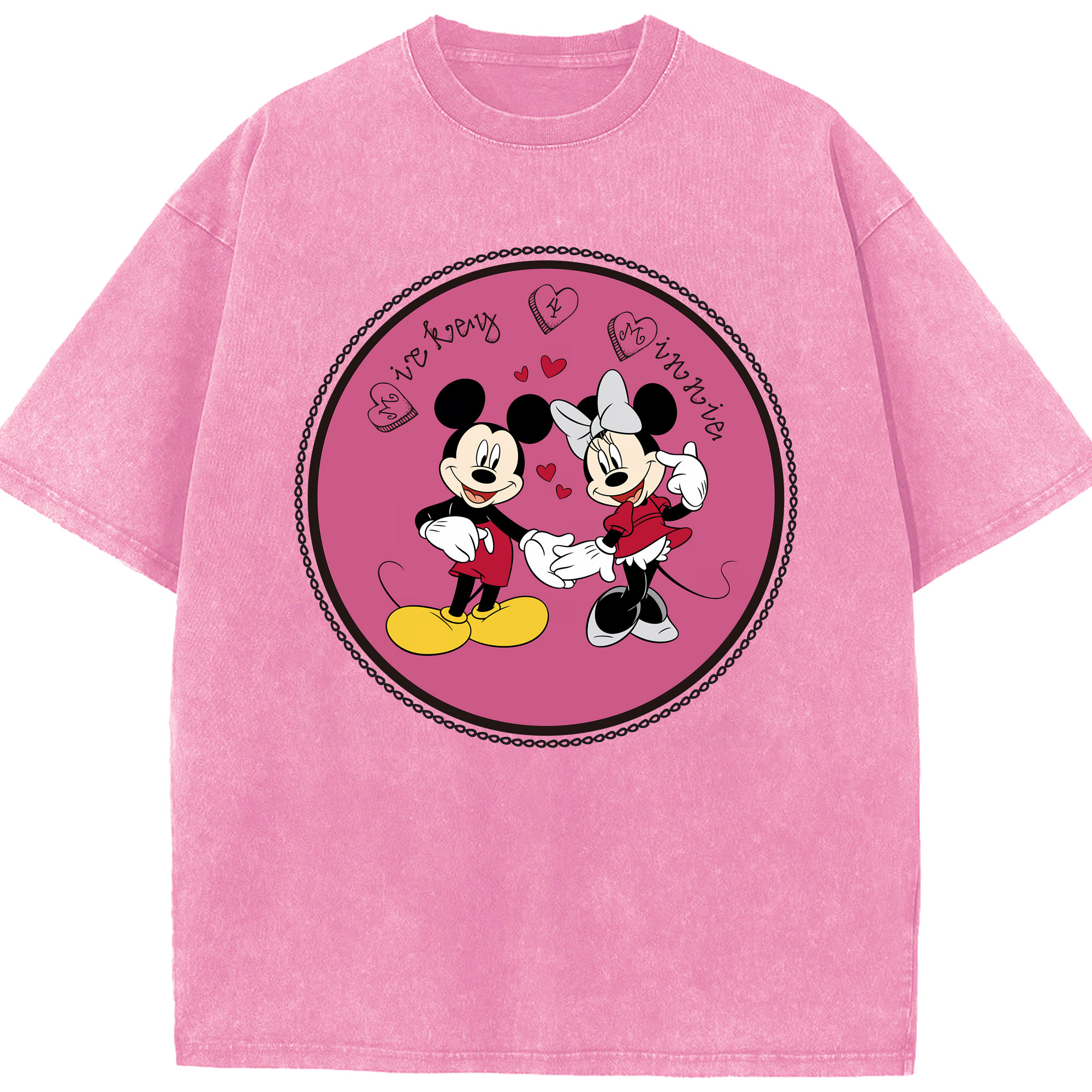 （画像用） ミッキーマウス Mickey Mouse 綿100% ヴィンテージ風 半袖Tシャツ（フロントプリント）